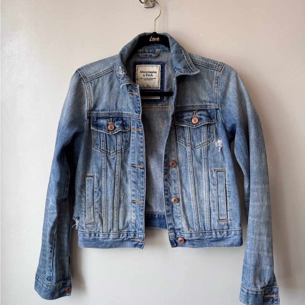 Abercrombie & Fitch Blue Jean Jacket Cropped Style